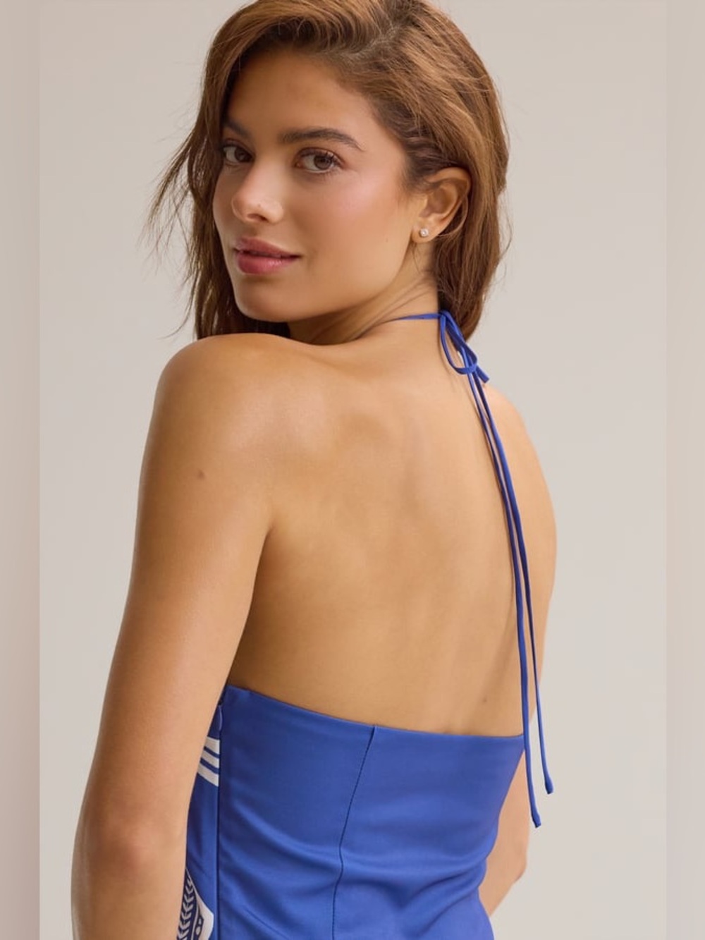 Altar’d State Bonnie Mini Bandana Halter Dress Blue White - Picture 5 of 5